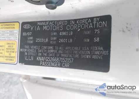 2008 Kia Rondo Ex V6 from USA, damaged, VIN KNAFG526687152157